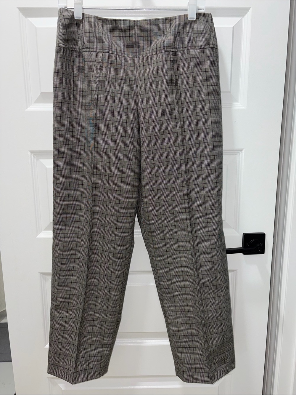 Harve Benard Gray Plaid Straight Leg Dress Pants
